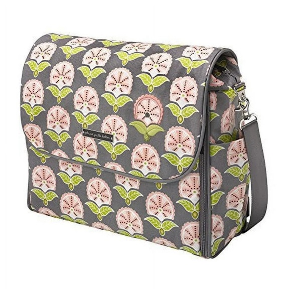 Petunia Pickle Bottom Handbags - Petunia Pickle Bottom Baby Diaper Bag Green Grey Pink Abundance Boxy Backpack